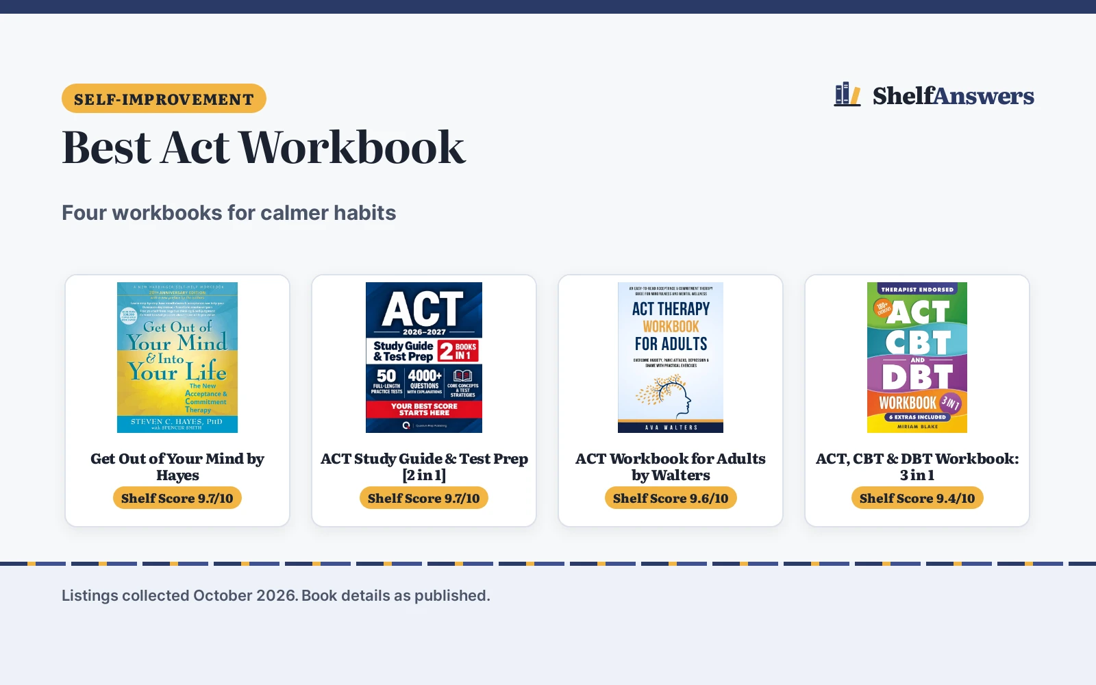 Best Act Workbook (2026): 4 Workbooks Compared for Mindfulness