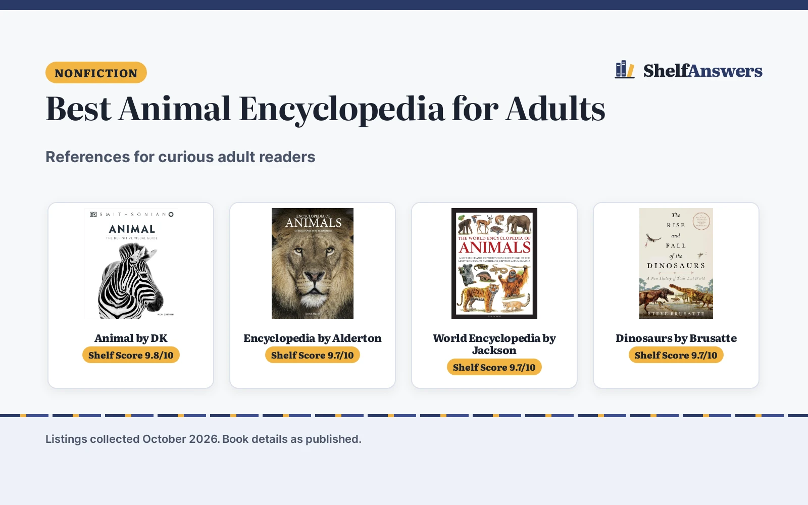 Best Animal Encyclopedia for Adults (2026): 5 Picks Compared