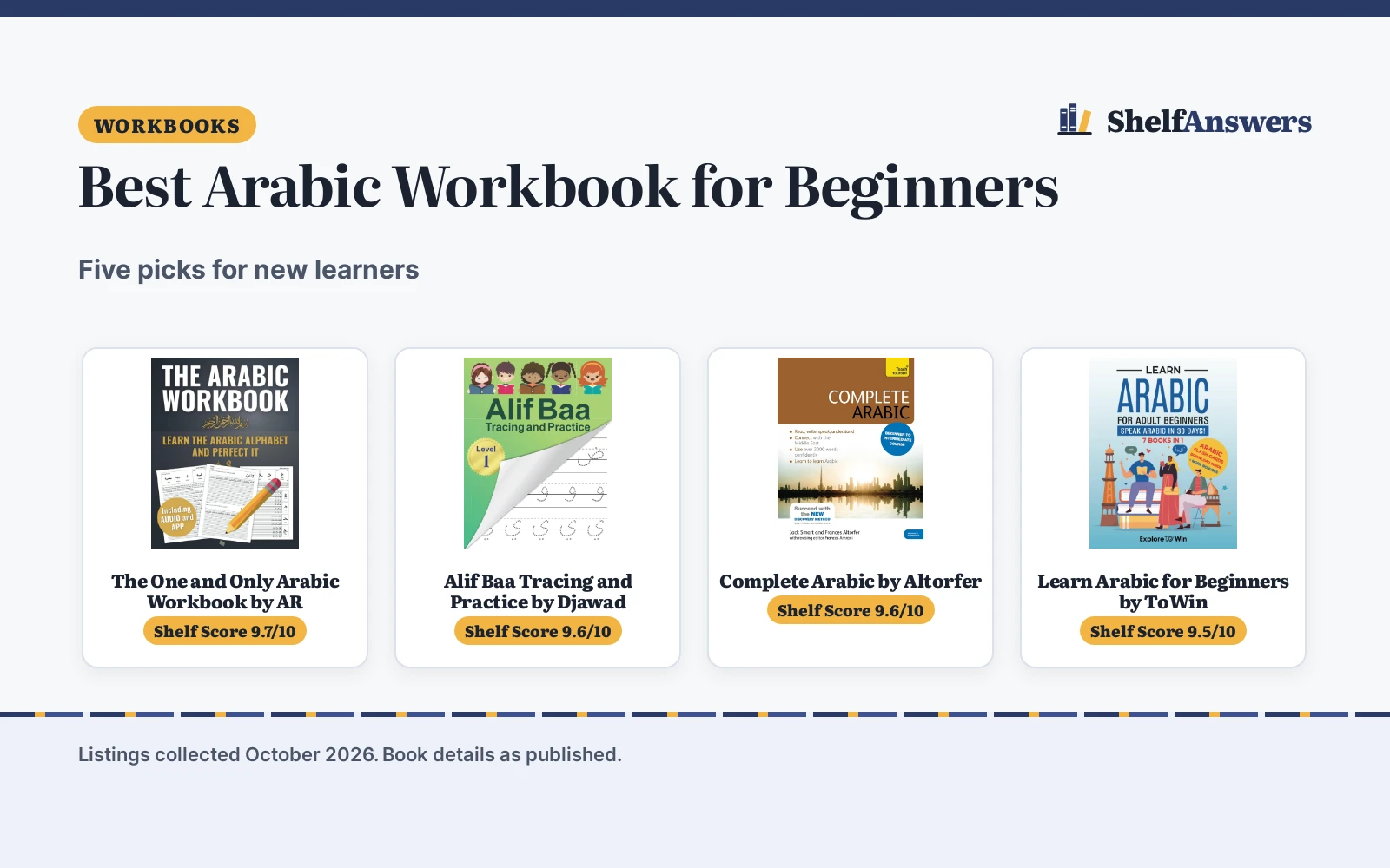 Best Arabic Workbook for Beginners (2026): 5 Picks for New Learners