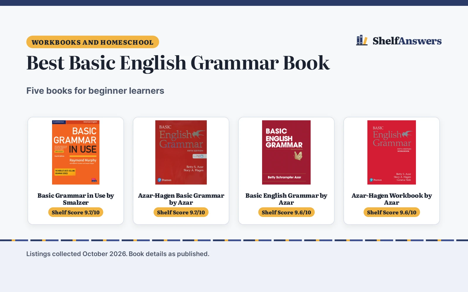 Best Basic English Grammar Book (2026): 5 Picks Compared