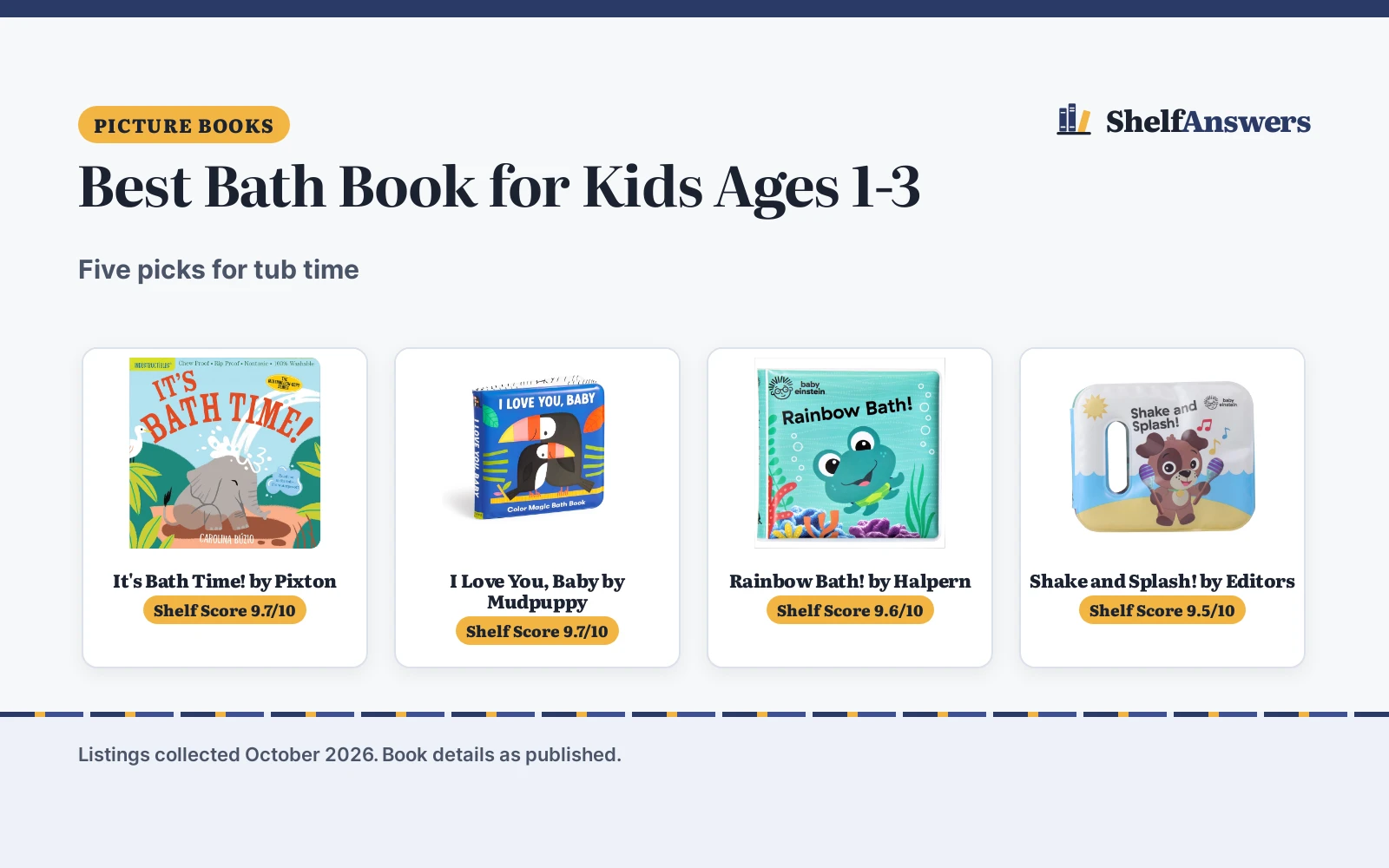Best Bath Book for Kids Ages 1-3 (2026): 5 Picks for Tub Time