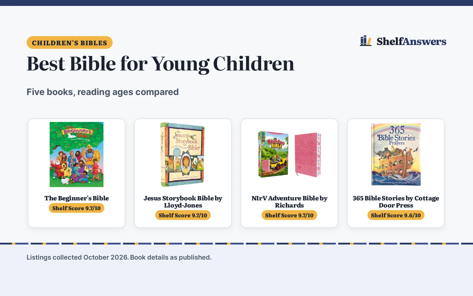 Best Bible for Young Children (2026): 5 Compared Picks