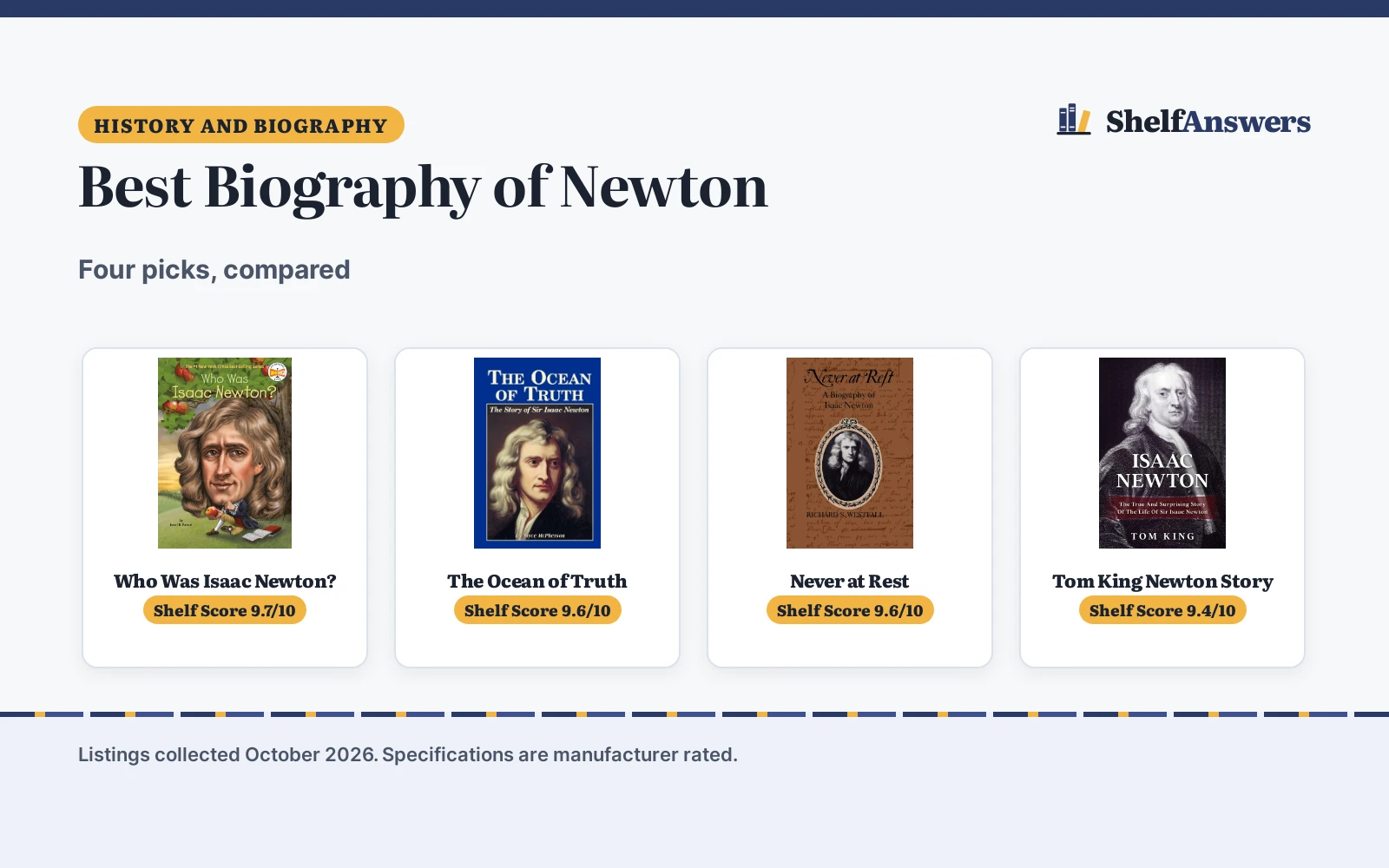 Best Biography of Newton (2026): 4 Picks Compared