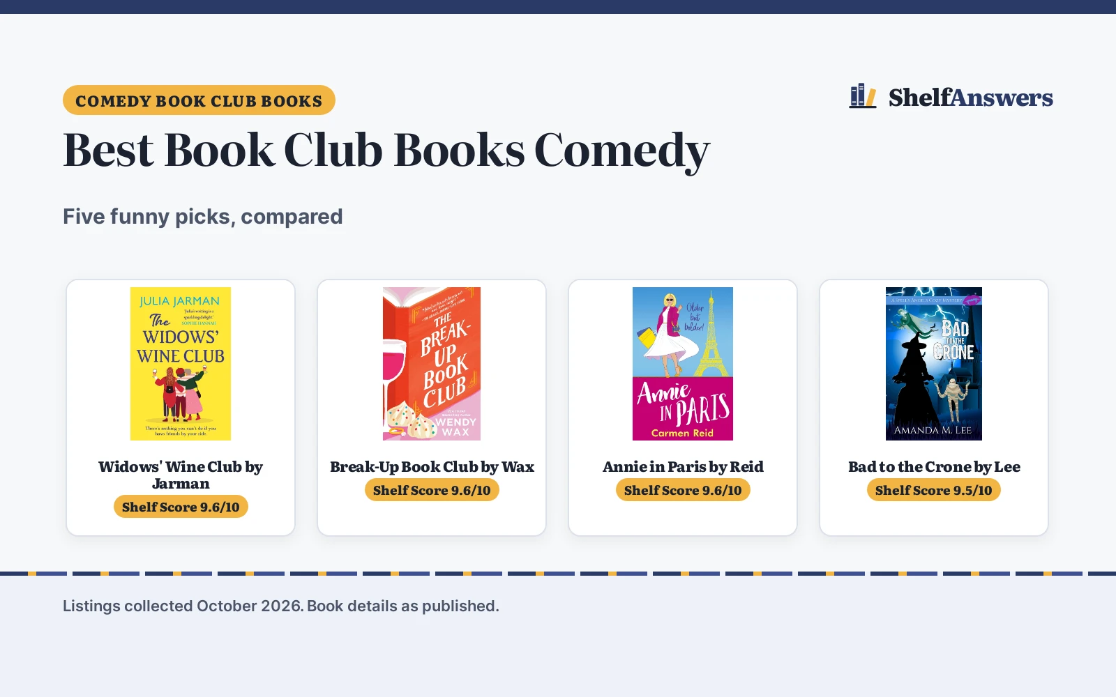 Best Book Club Books Comedy (2026): 5 Compared