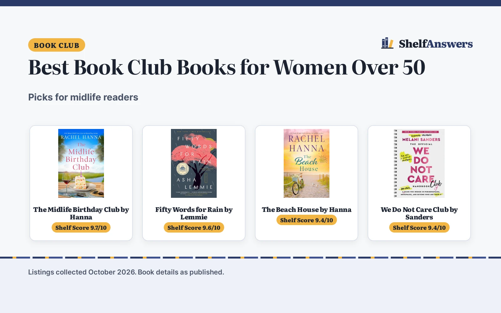Best Book Club Books for Women Over 50 (2026)