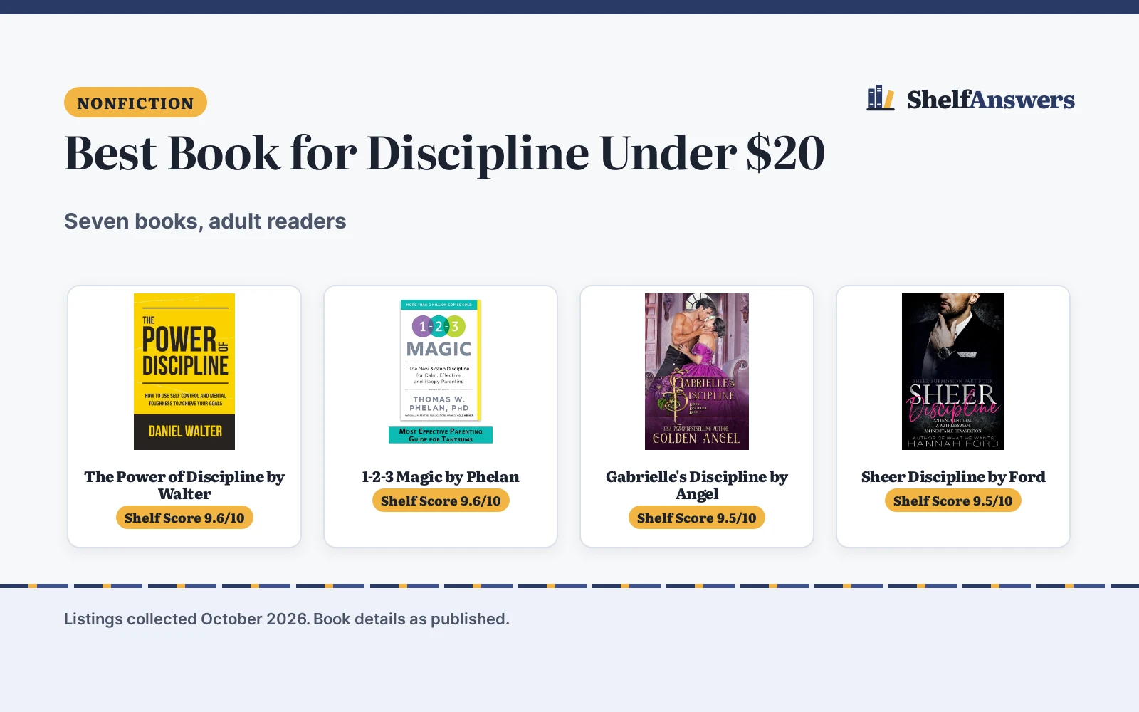 Best Book for Discipline Under $20 (2026): 7 Compared