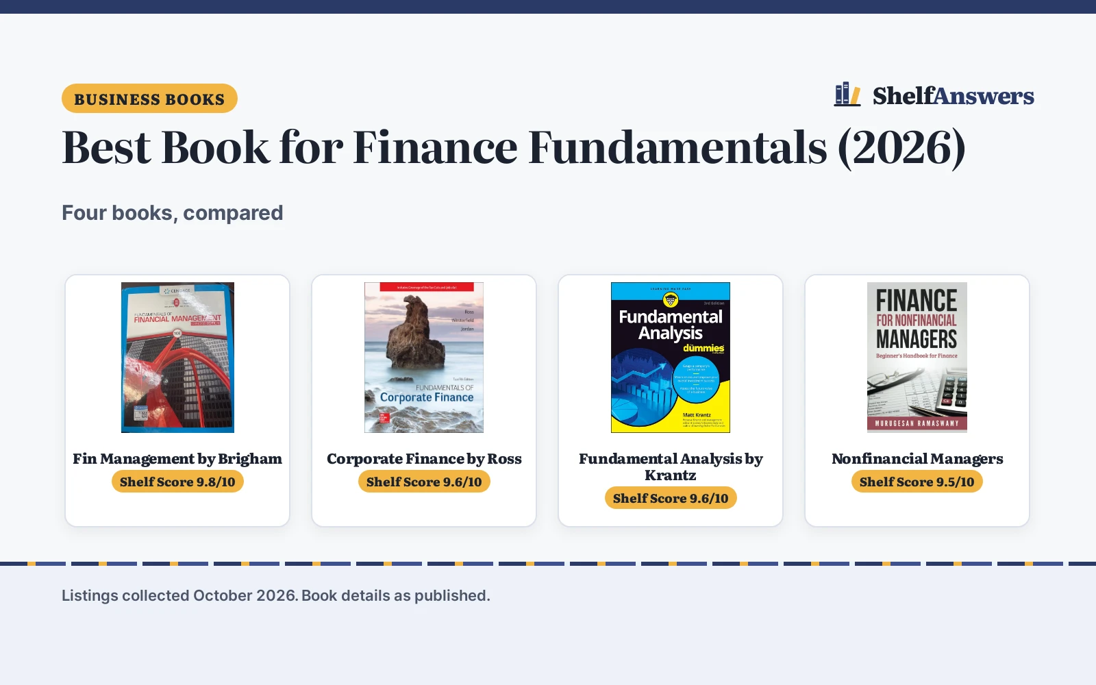 Best Book for Finance Fundamentals (2026): 4 Compared