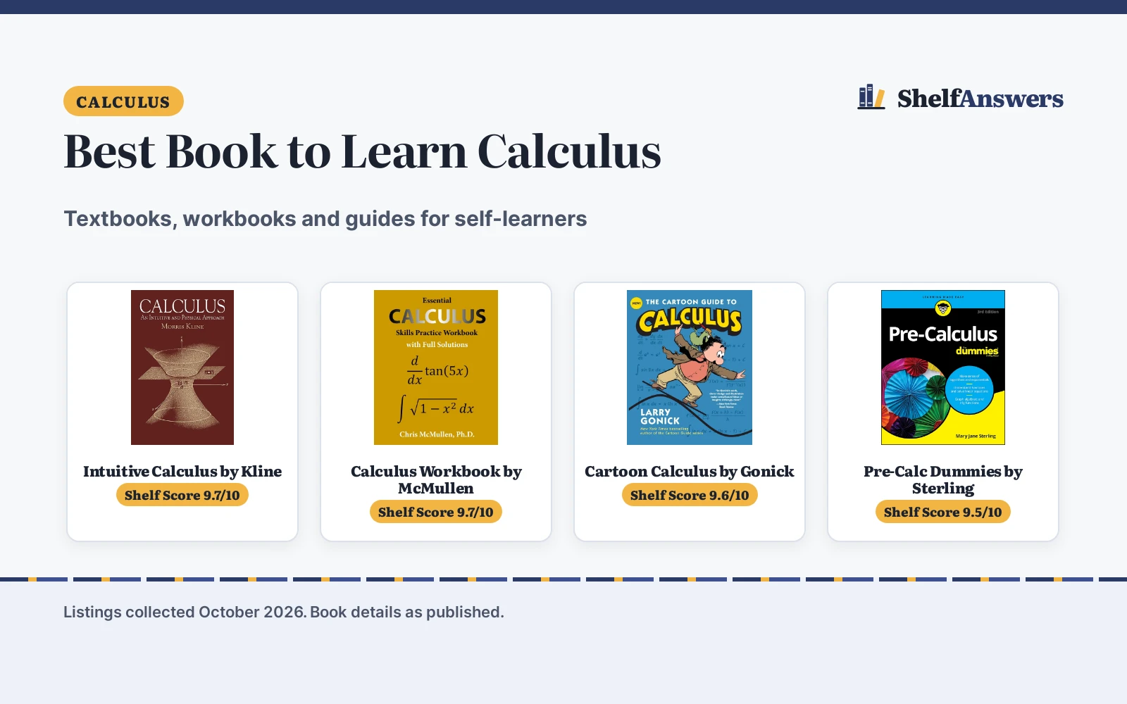 Best Book to Learn Calculus (2026): 5 Picks for Self-Learners