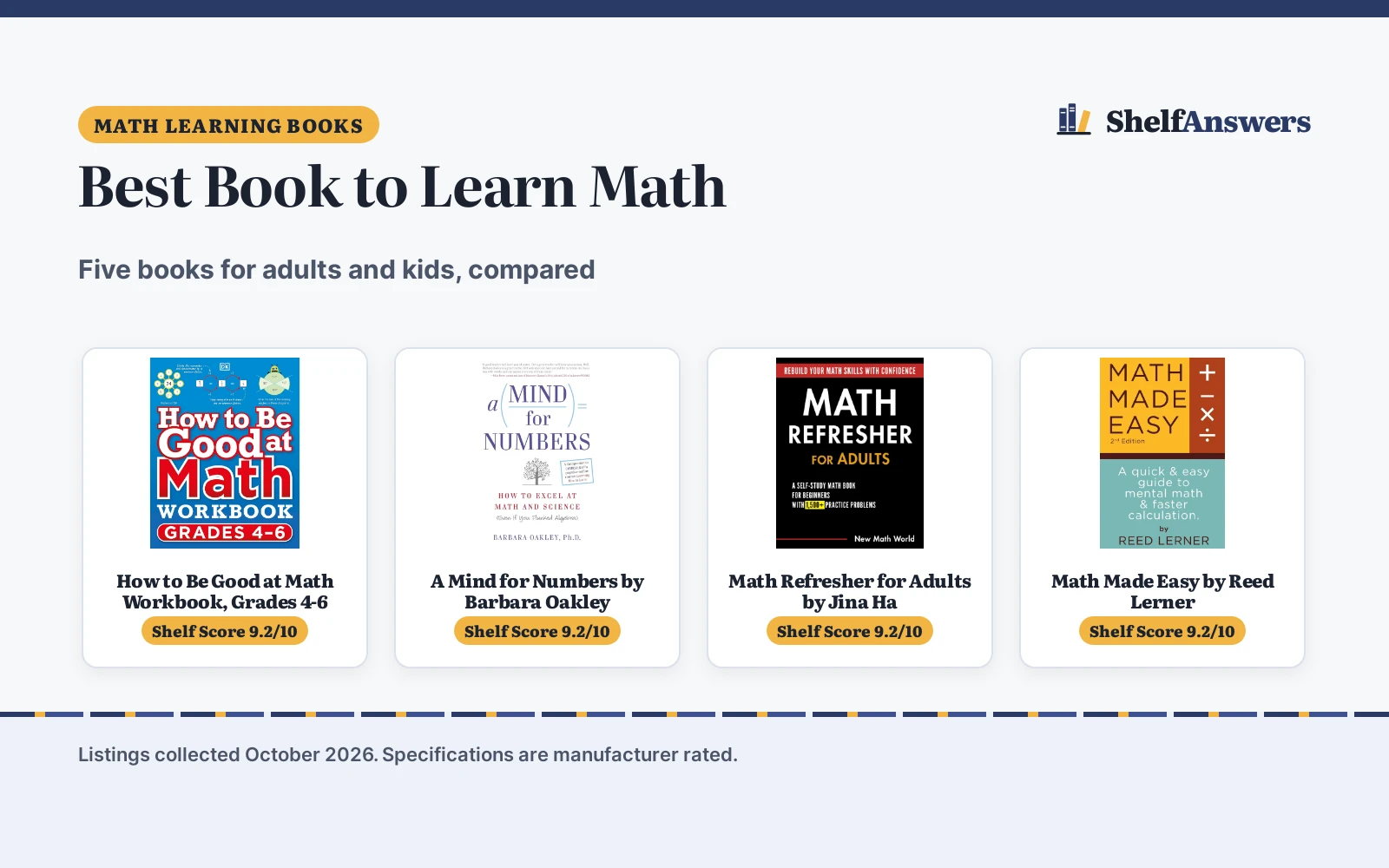 Best Book to Learn Math (2026)