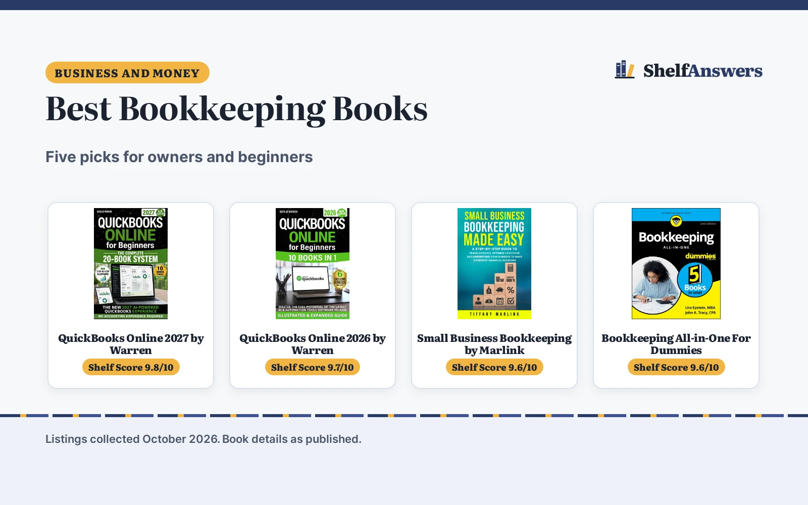 Best Bookkeeping Books (2026): 5 Picks Compared