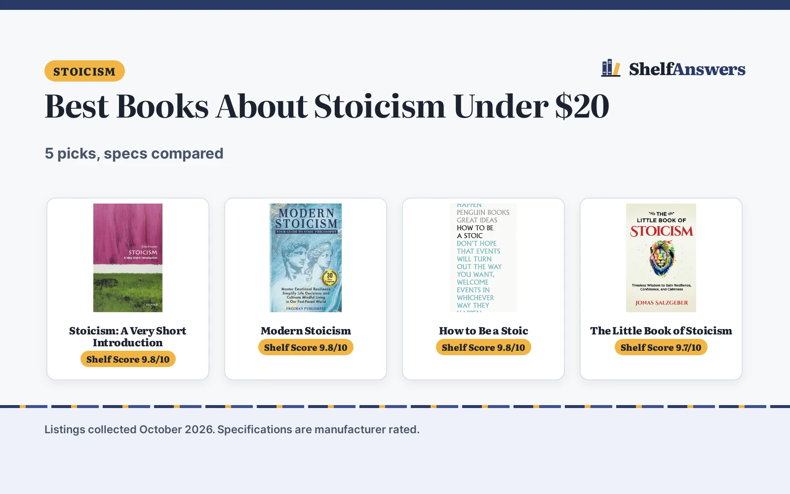 Best Books About Stoicism Under $20 (2026): 5 Picks