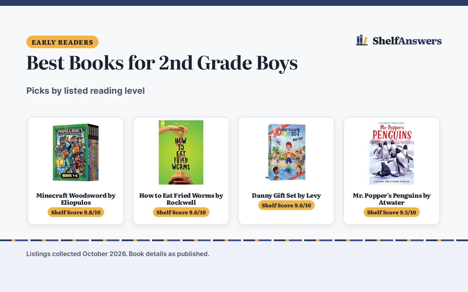 Best Books for 2nd Grade Boys (2026): Picks Compared