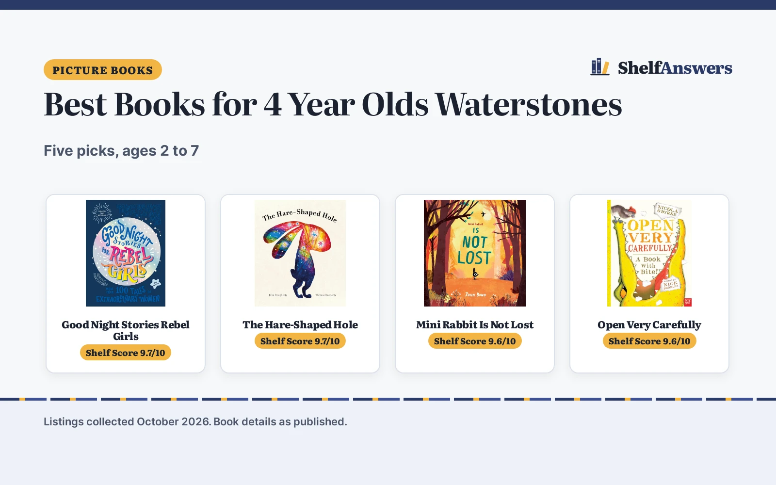 Best Books for 4 Year Olds Waterstones (2026)