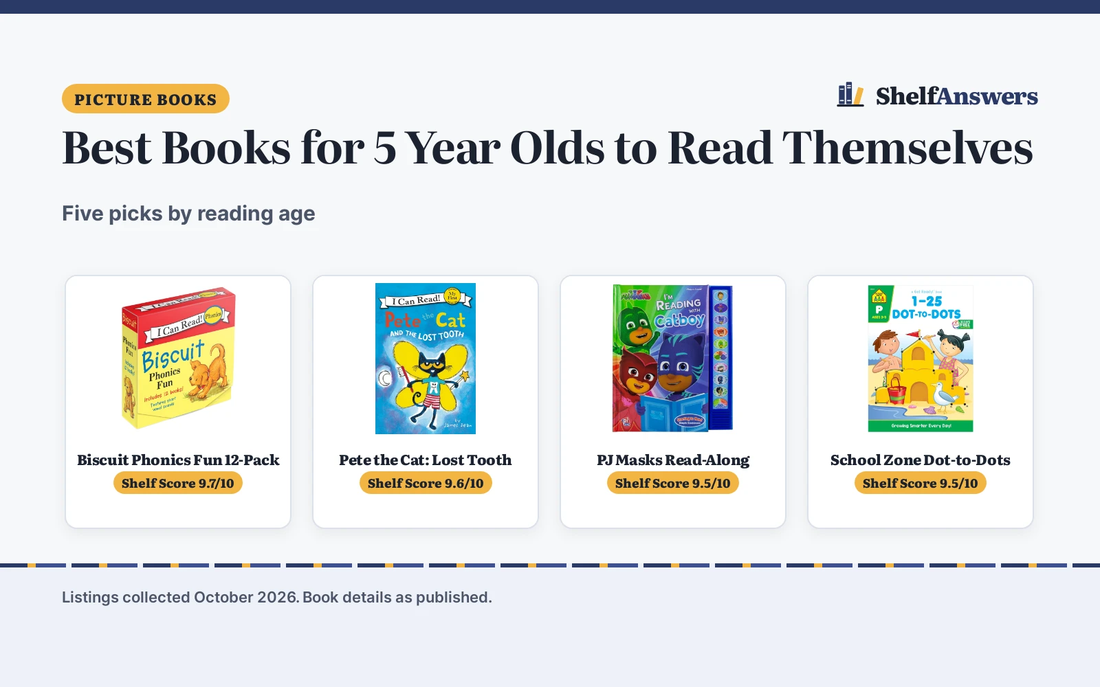 Best Books for 5 Year Olds to Read Themselves (2026)