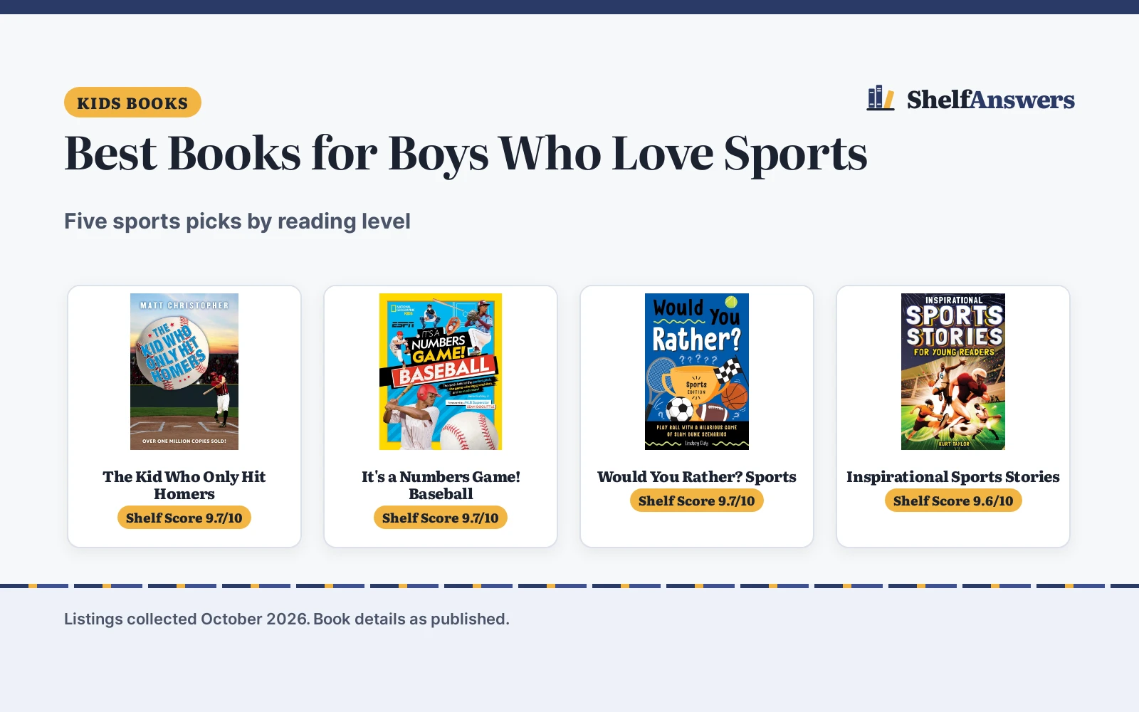 Best Books for Boys Who Love Sports (2026): 5 Picks