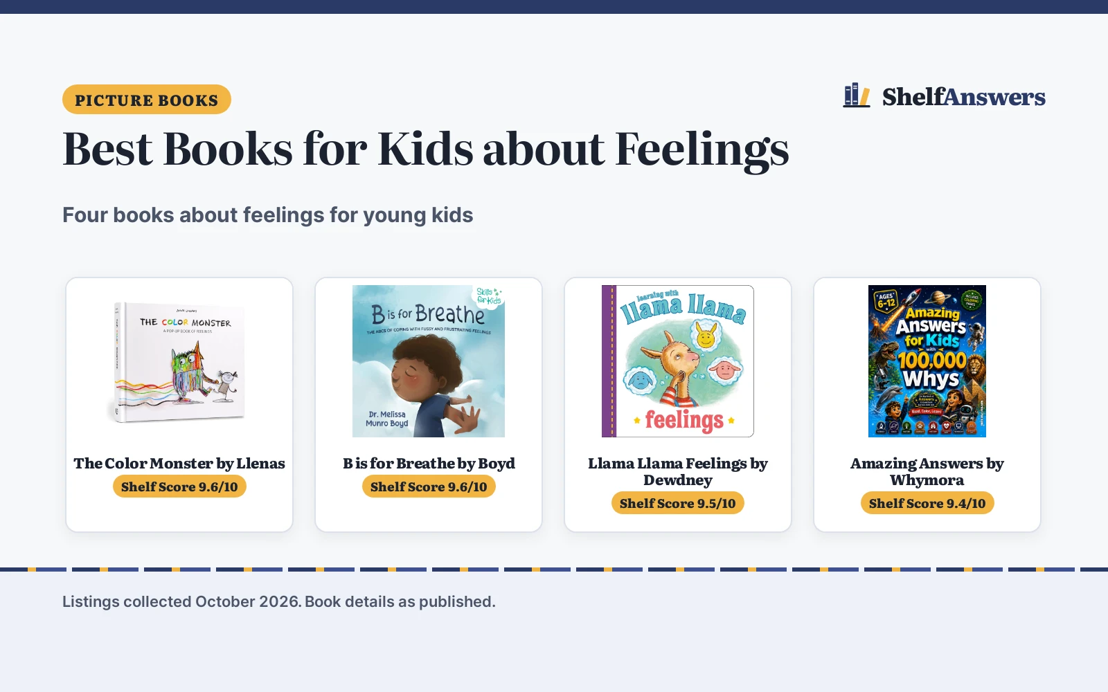 Best Books for Kids about Feelings (2026): 4 Picks Compared