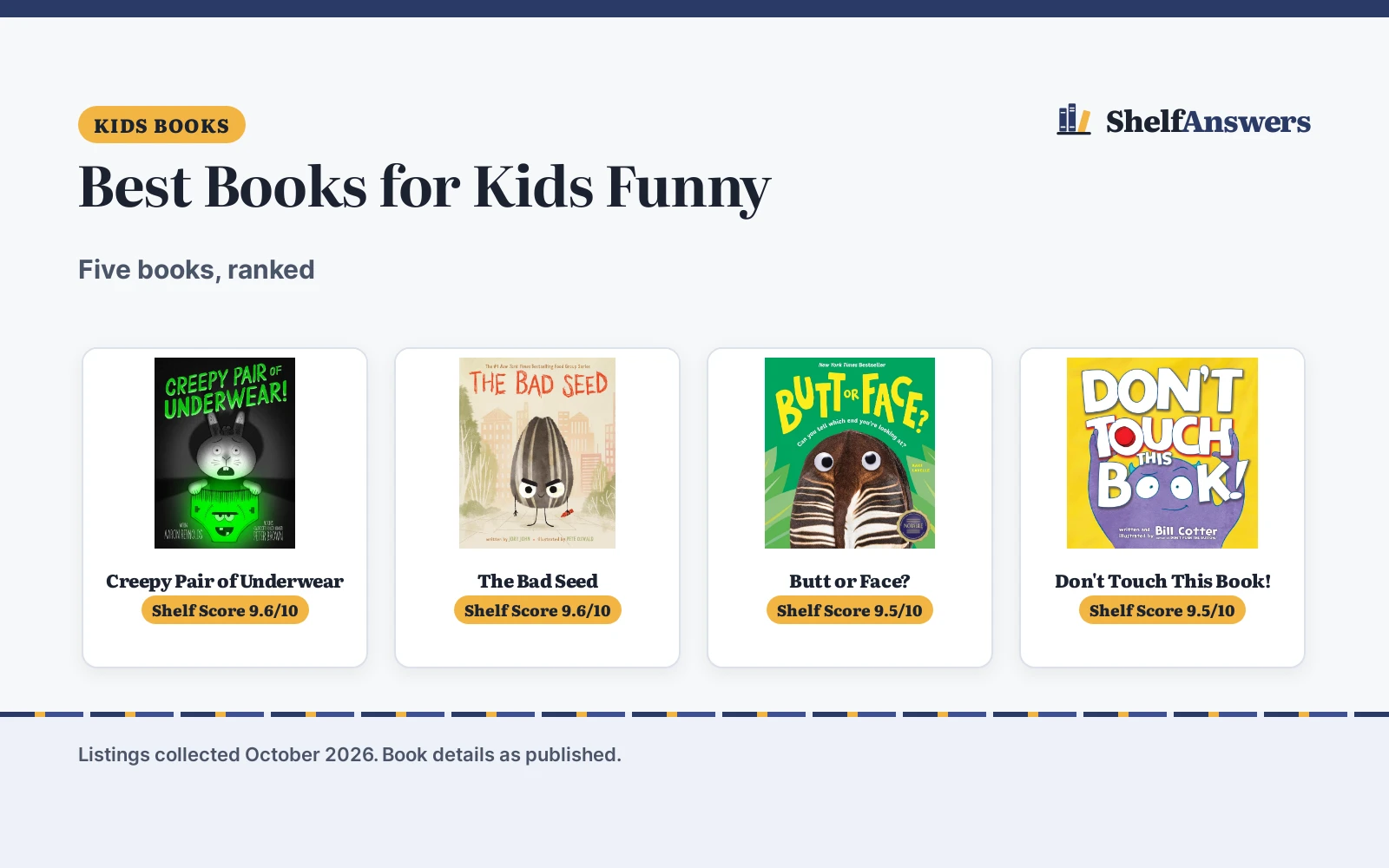 Best Books for Kids Funny (2026): 5 Picks Compared