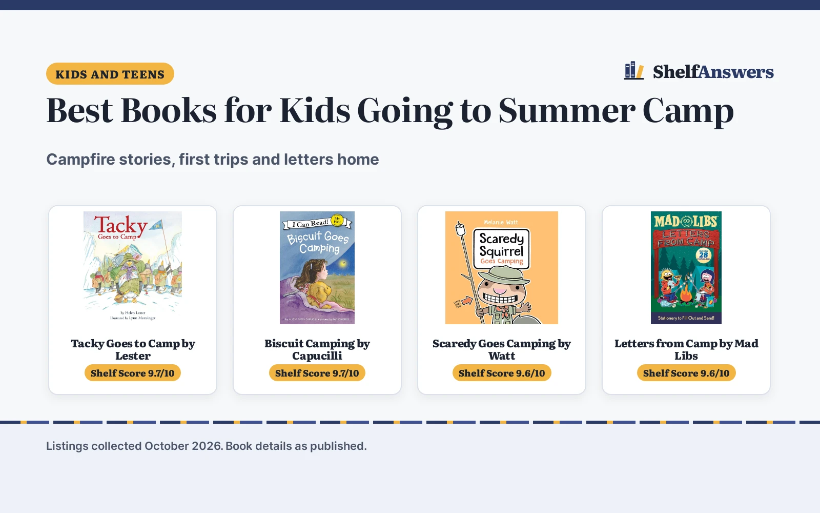 Best Books for Kids Going to Summer Camp (2026)