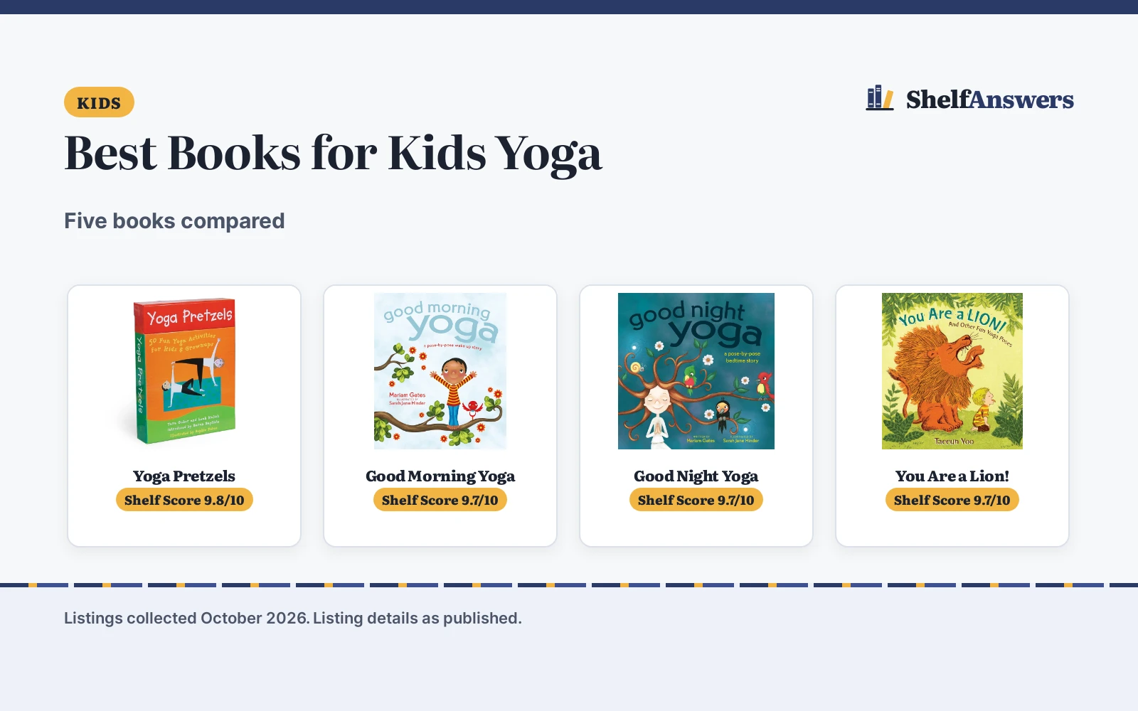 Best Books for Kids Yoga (2026): 5 Compared and Ranked