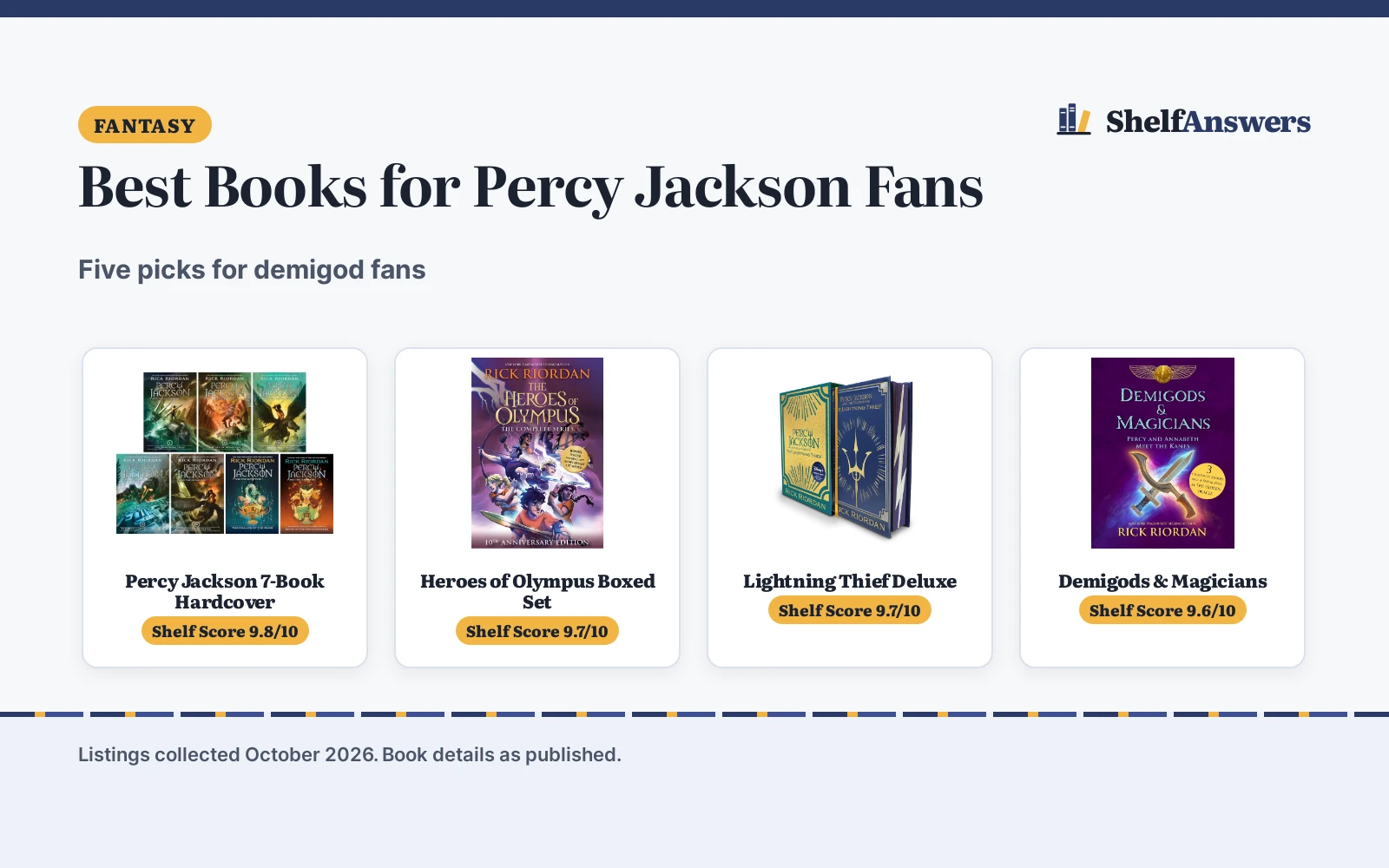 Best Books for Percy Jackson Fans (2026): 5 Compared
