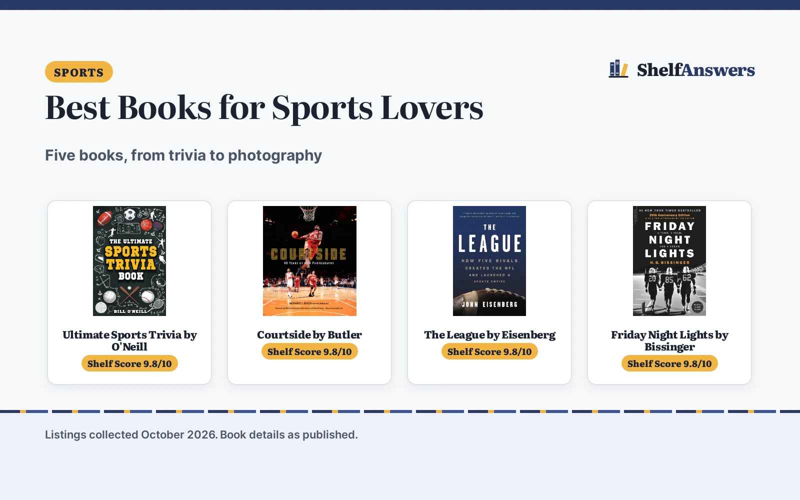Best Books for Sports Lovers (2026): 5 Picks Compared