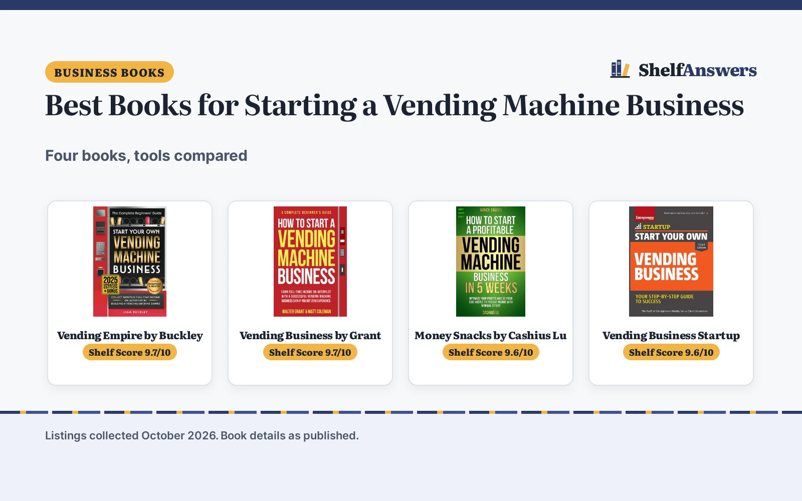 Best Books for Starting a Vending Machine Business (2026): 4 Compared