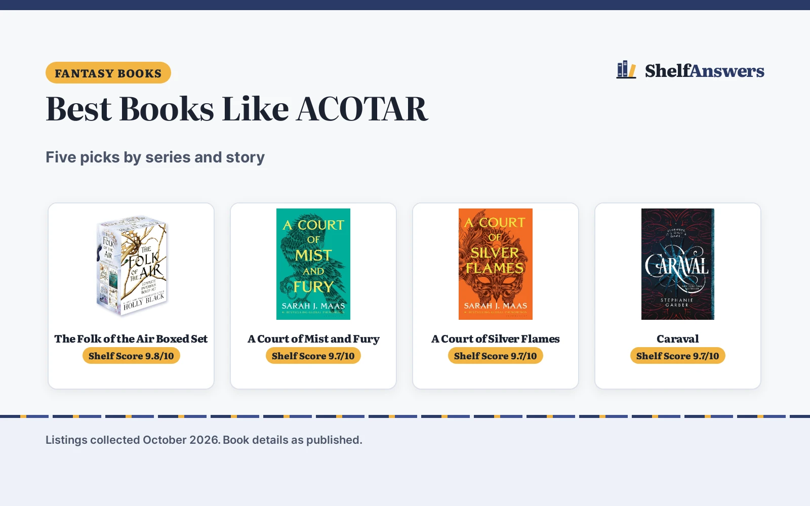 Best Books Like ACOTAR (2026): 5 Picks