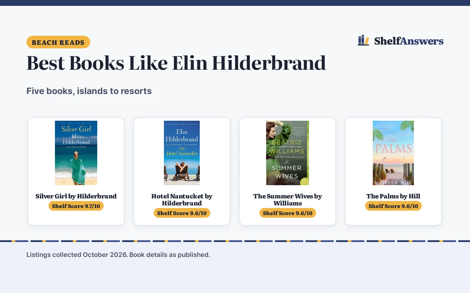 Best Books Like Elin Hilderbrand (2026): 5 Picks Compared
