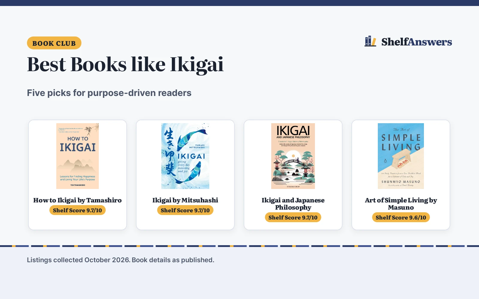 Best Books like Ikigai (2026): 5 Picks Compared
