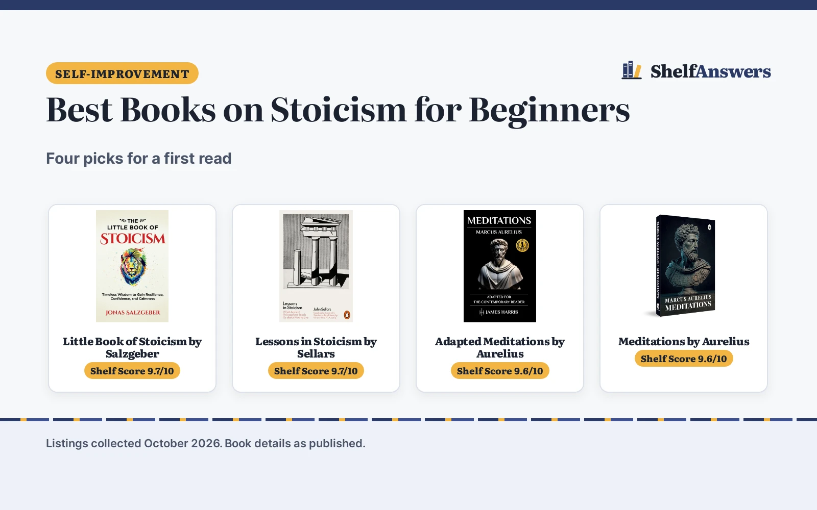 Best Books on Stoicism for Beginners (2026): 4 Picks Compared