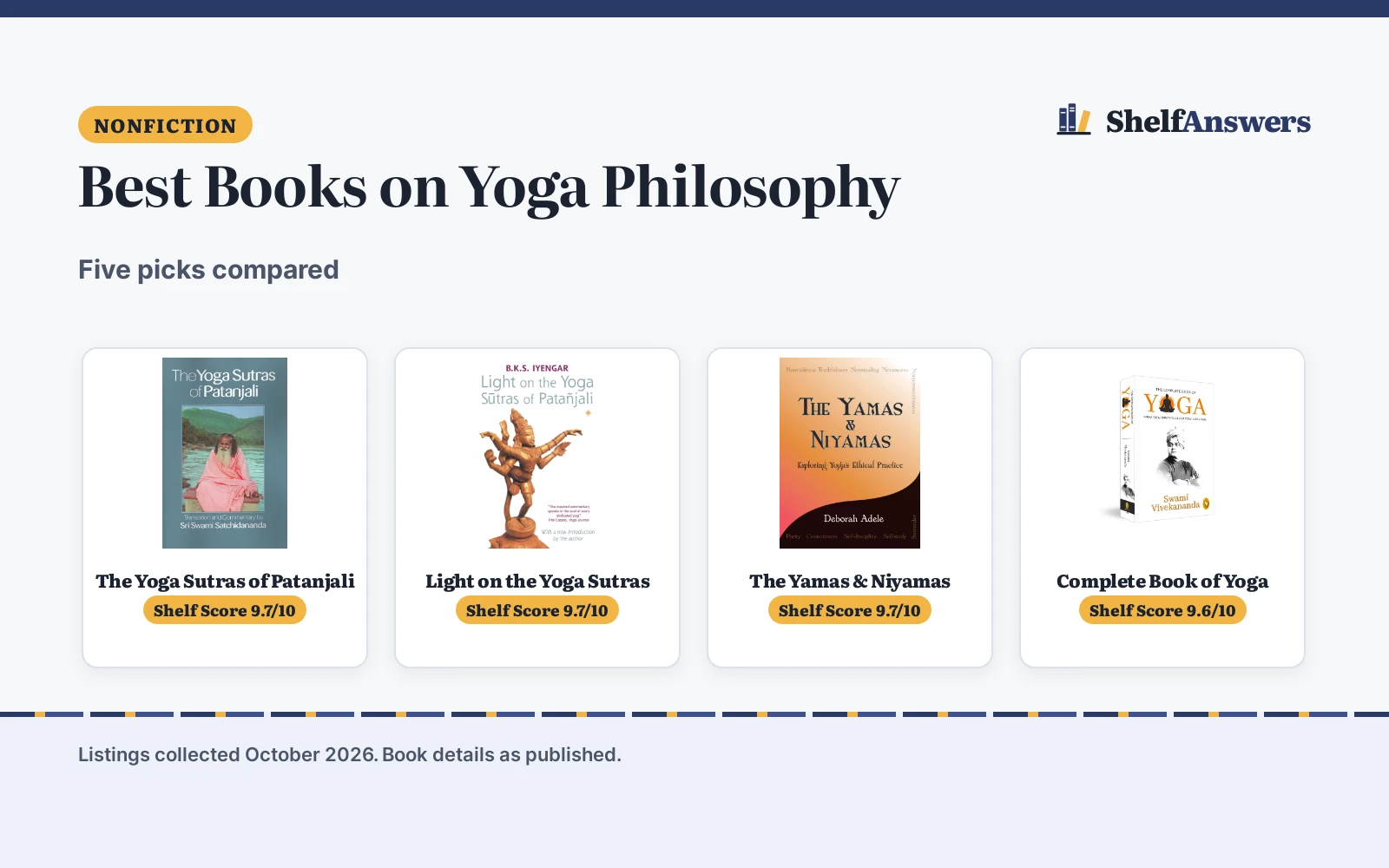 Best Books on Yoga Philosophy (2026): 5 Compared