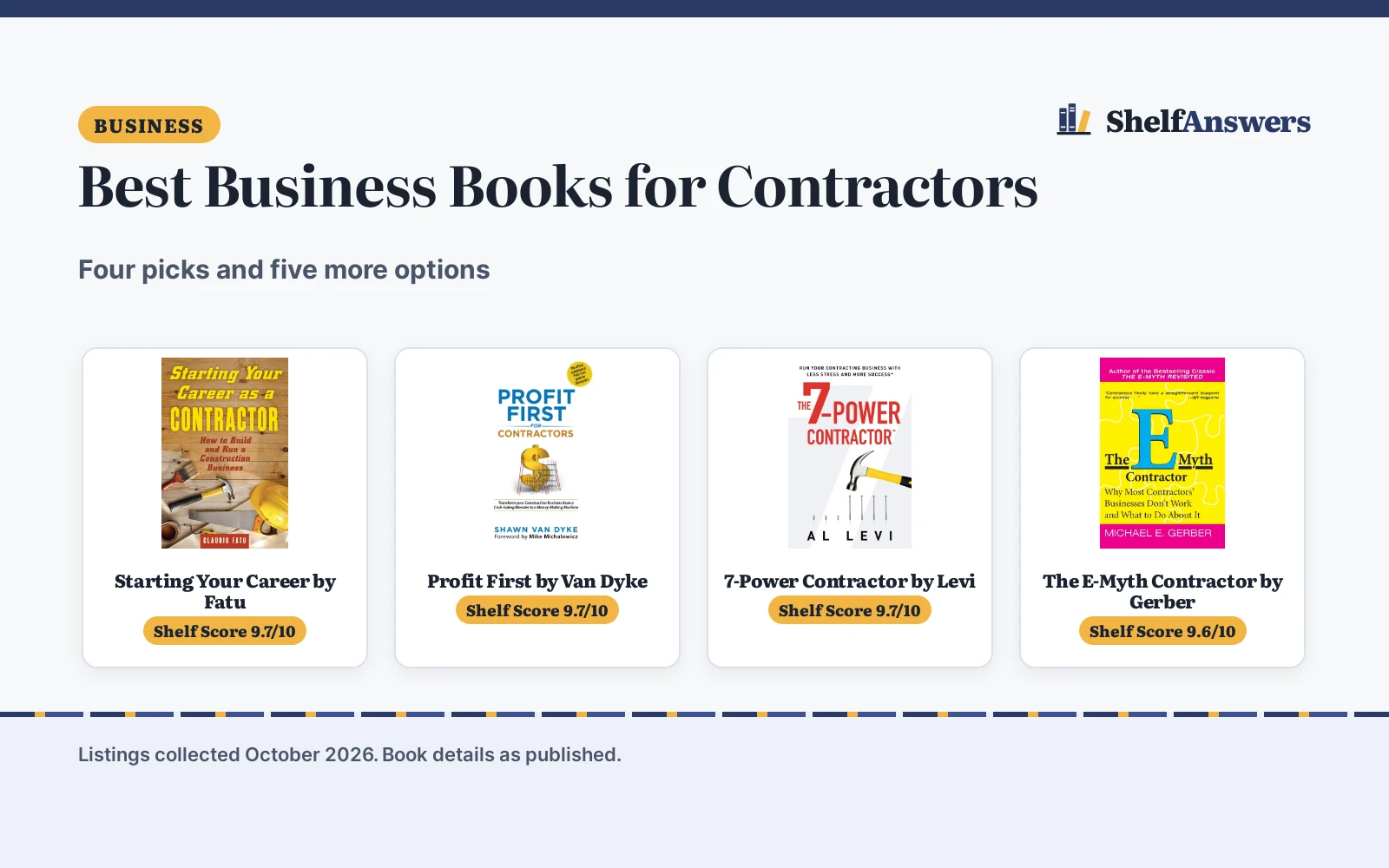 Best Business Books for Contractors (2026): Nine Books Compared