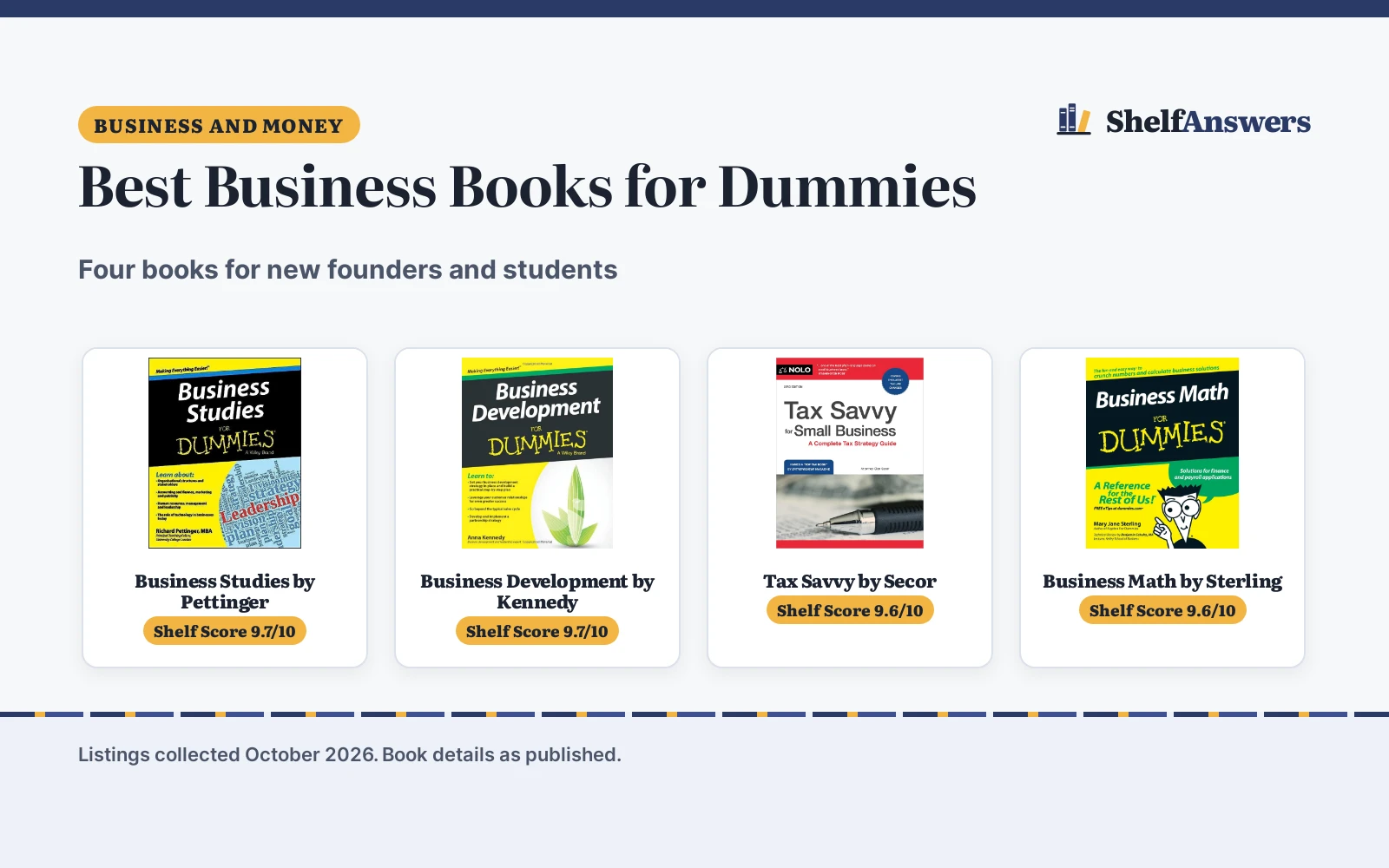 Best Business Books for Dummies (2026): 4 Picks Compared
