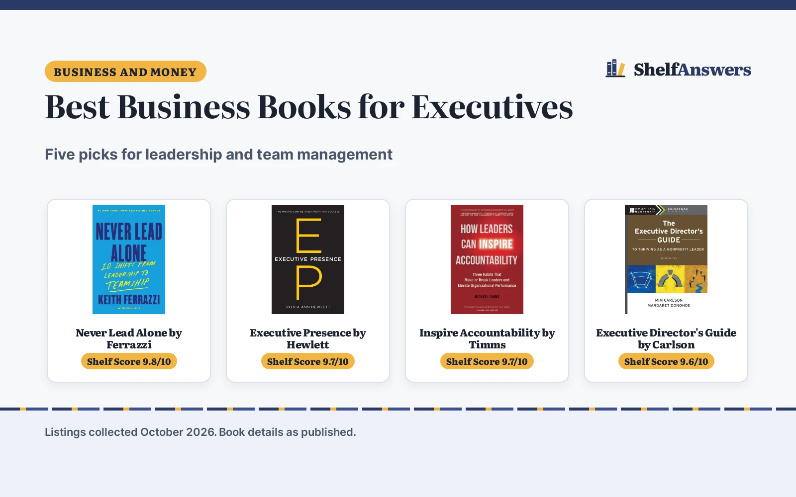Best Business Books for Executives (2026): 5 Picks Compared