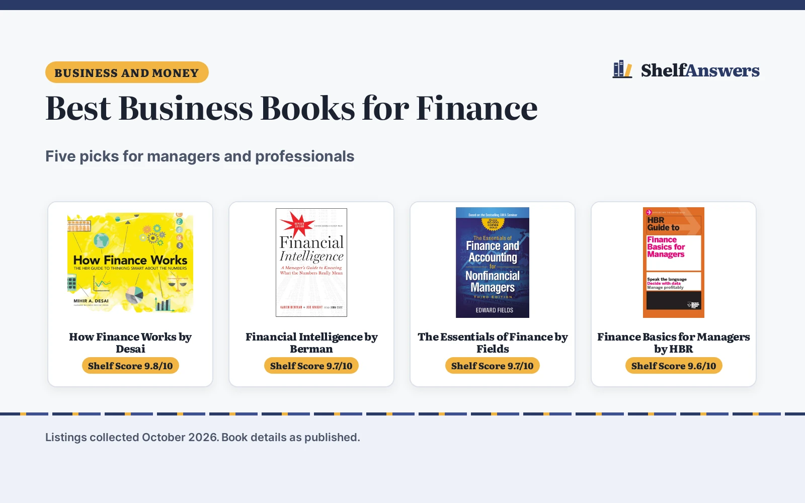 Best Business Books for Finance (2026): 5 Picks Compared