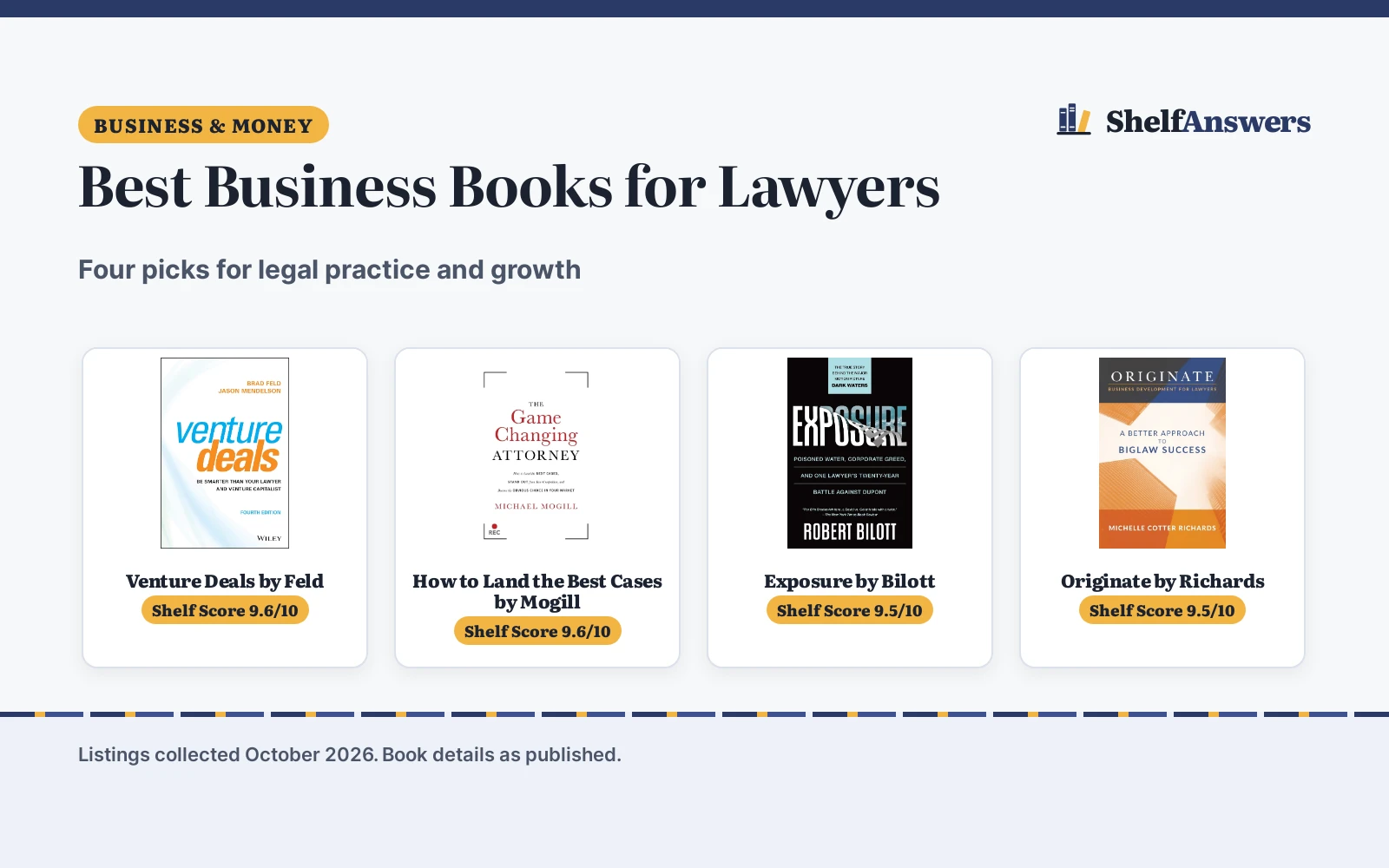Best Business Books for Lawyers (2026): 4 Picks Compared