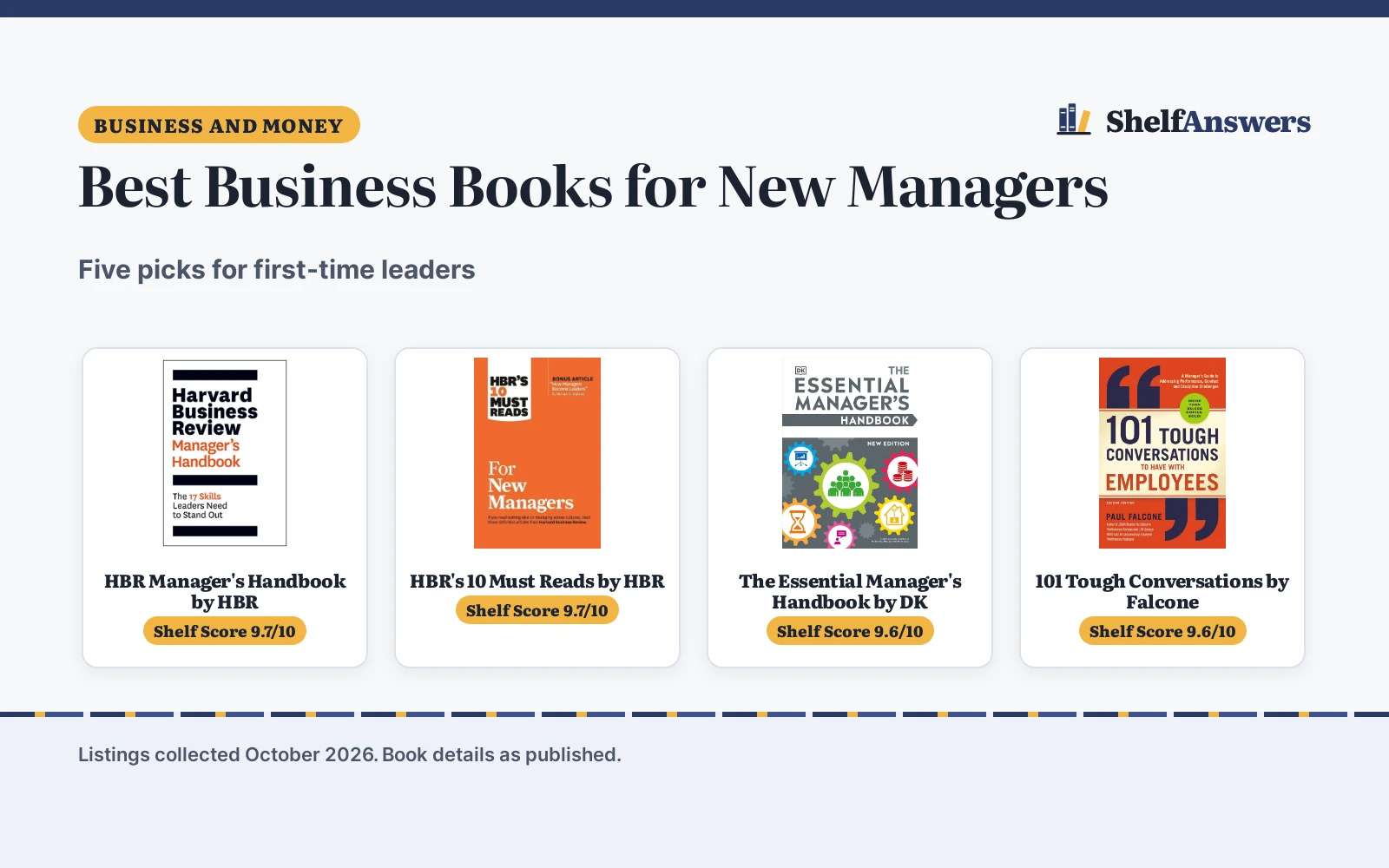 Best Business Books for New Managers (2026): 5 Picks Compared