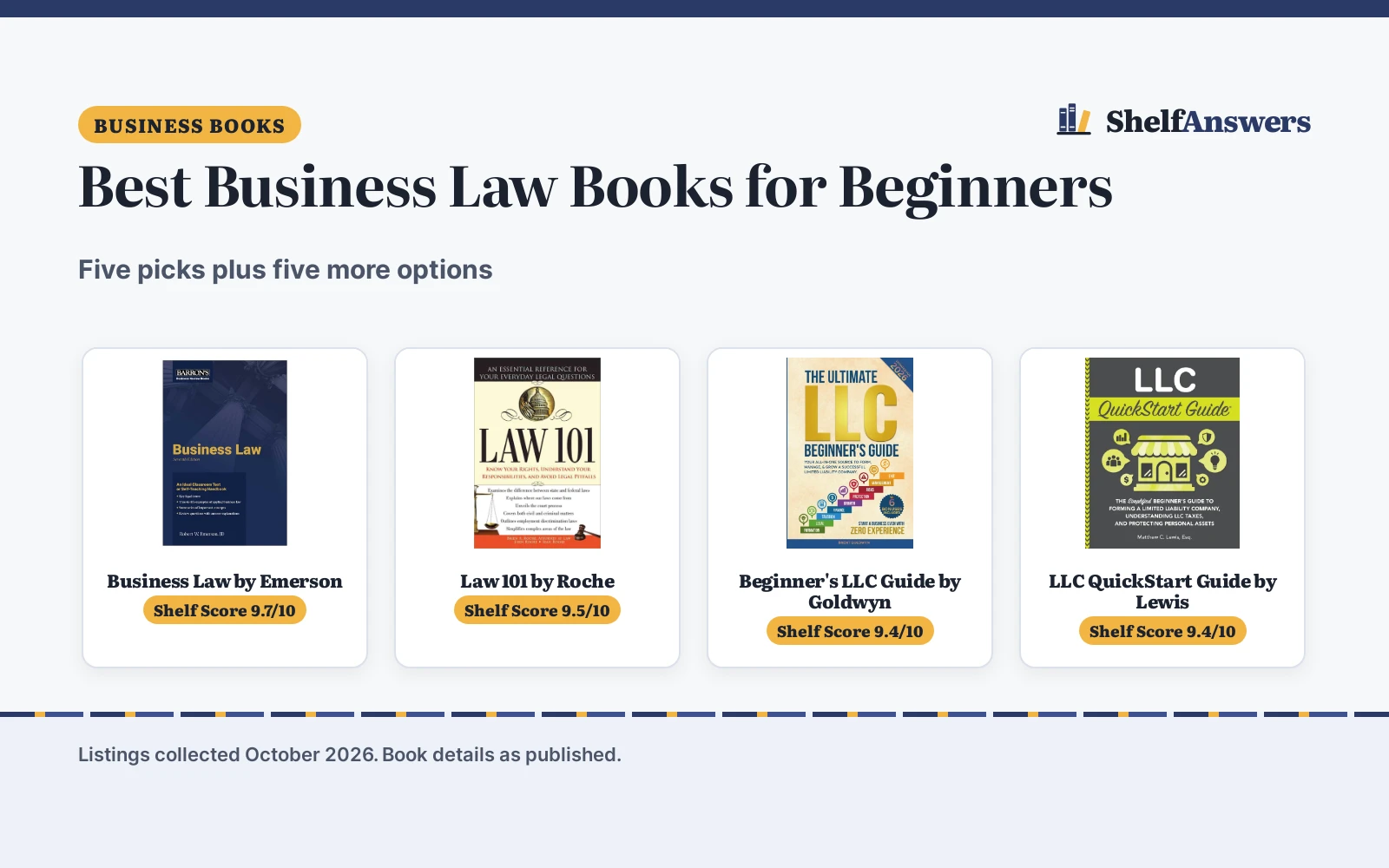 Best Business Law Books for Beginners (2026): 5 Picks Compared