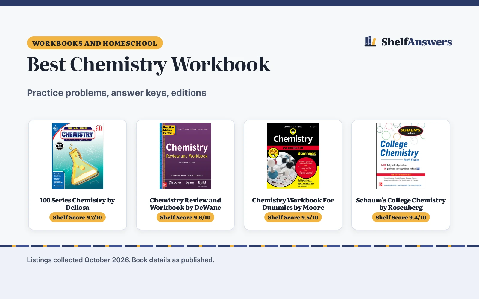 Best Chemistry Workbook (2026): 5 Picks Compared