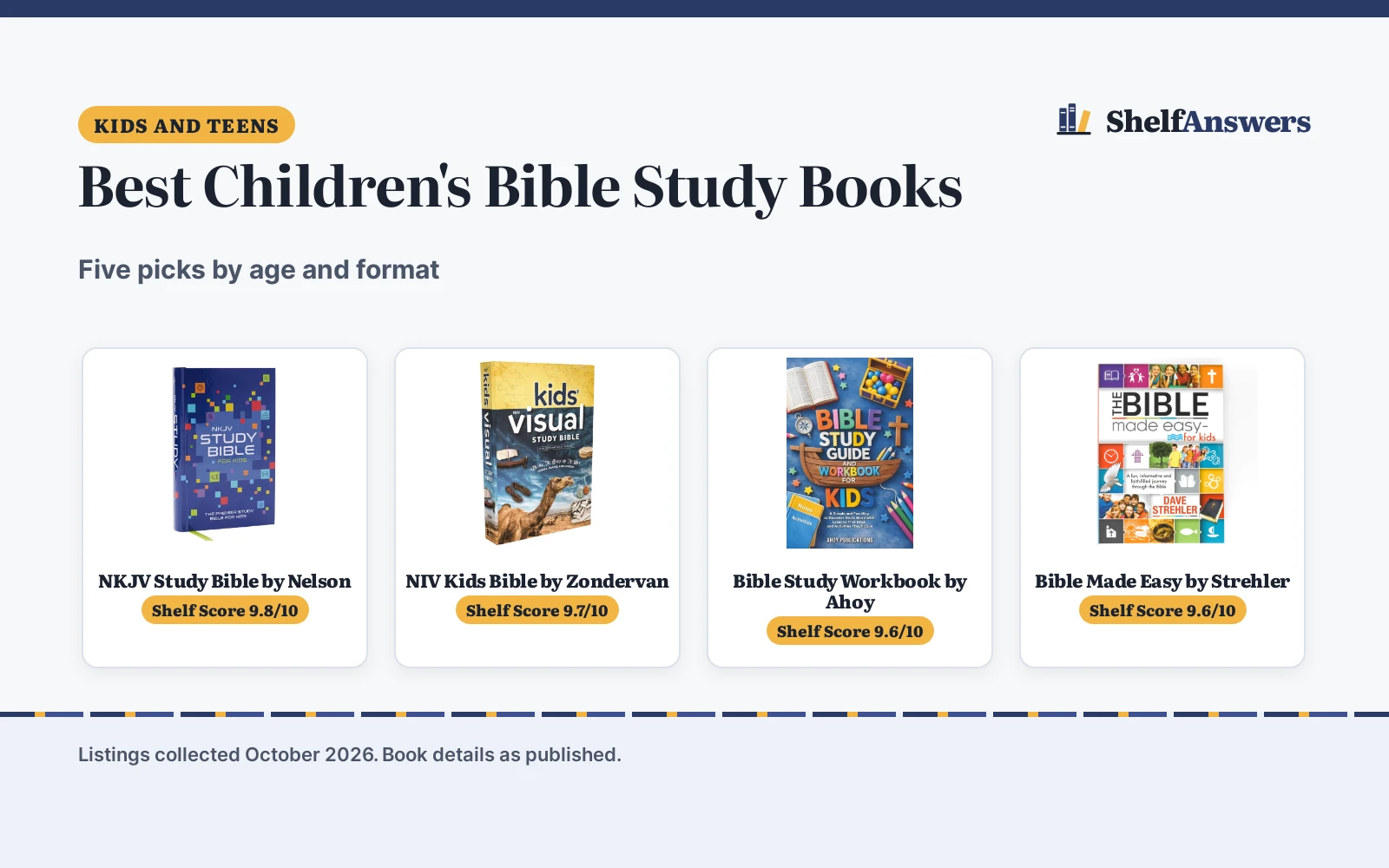 Best Children’s Bible Study Books (2026): 5 Picks by Age and Format