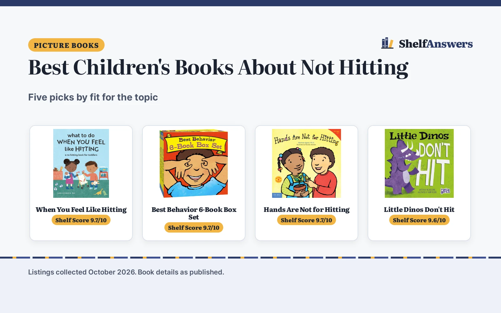 Best Children’s Books About Not Hitting (2026): 5 Picks Compared