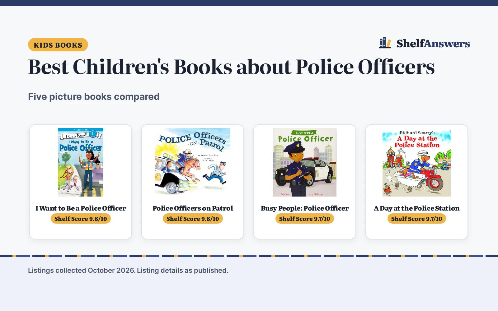Best Children’s Books about Police Officers (2026): 5 Compared