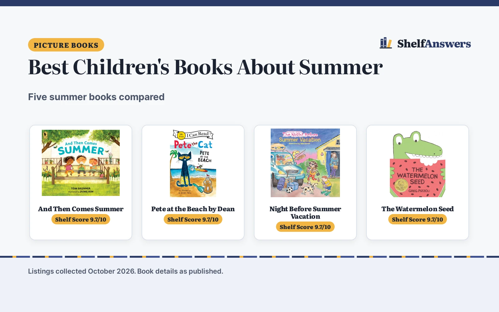 Best Children’s Books About Summer (2026): 5 Compared