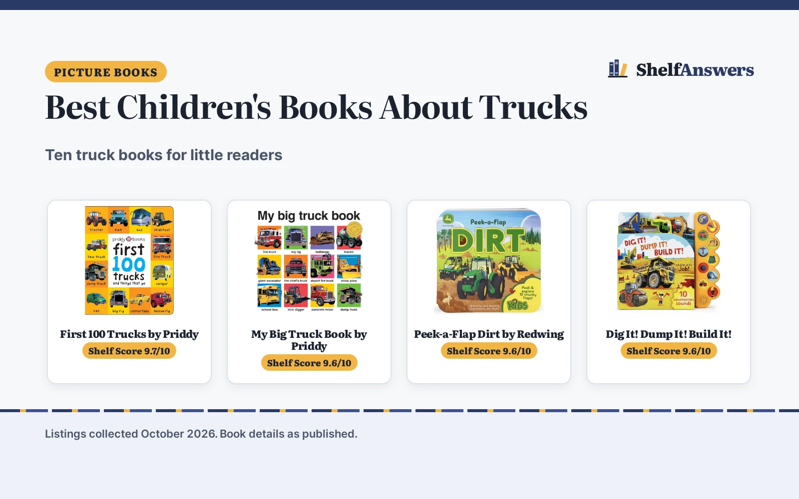 Best Children’s Books About Trucks (2026): 10 Picks