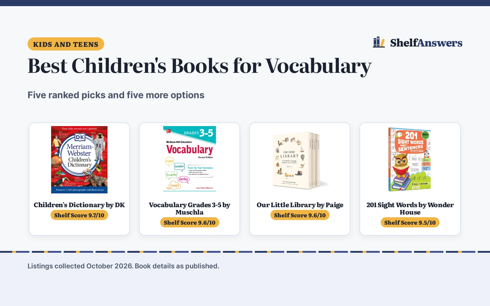 Best Children’s Books for Vocabulary (2026): 5 Picks Compared