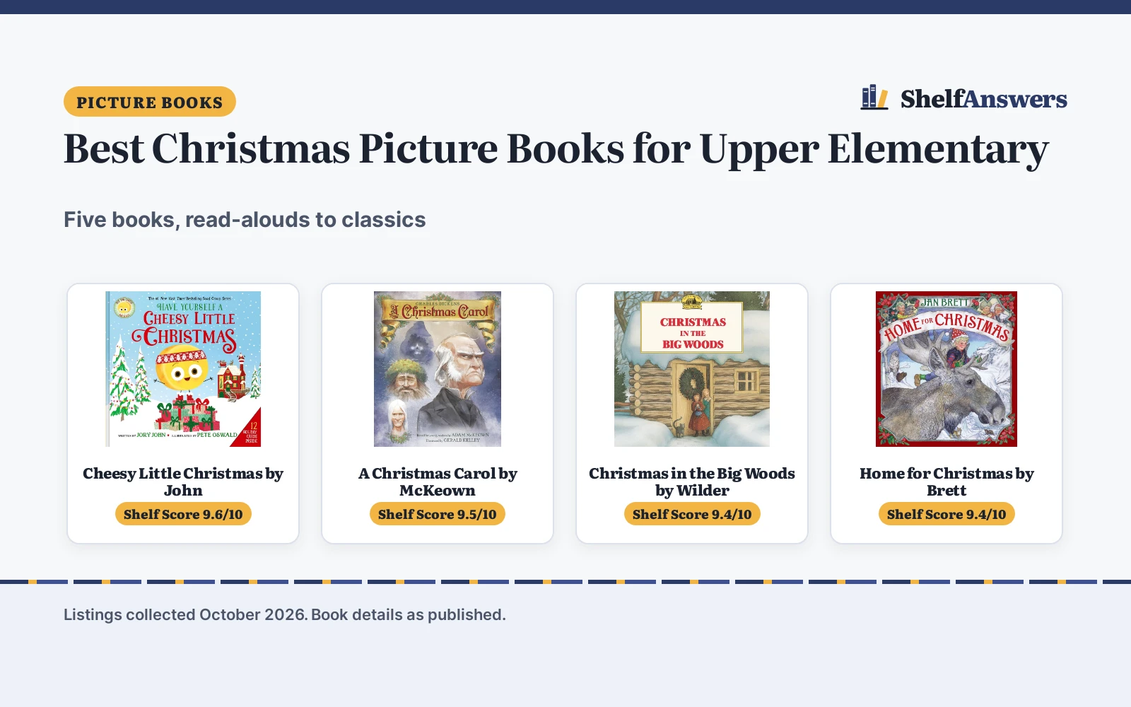 Best Christmas Picture Books for Upper Elementary (2026): 5 Compared