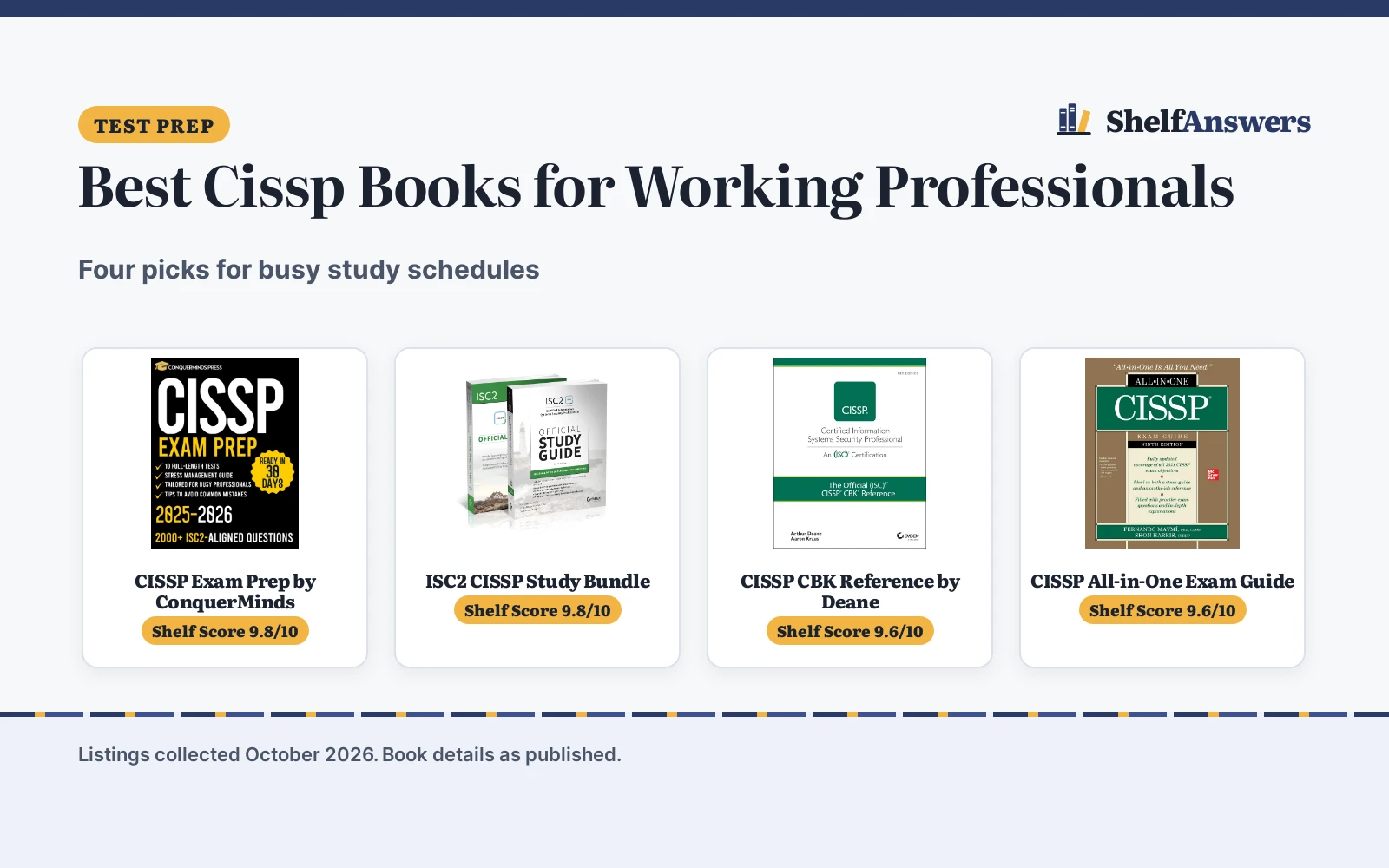 Best Cissp Books for Working Professionals (2026)