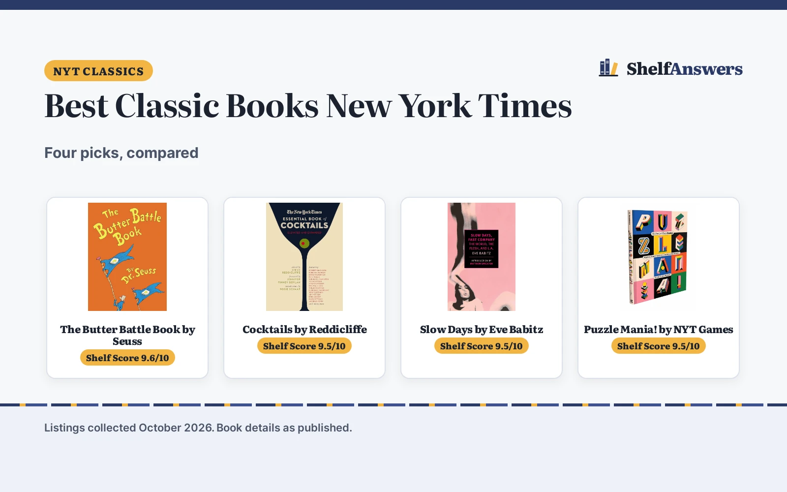 Best Classic Books New York Times (2026): 4 Compared