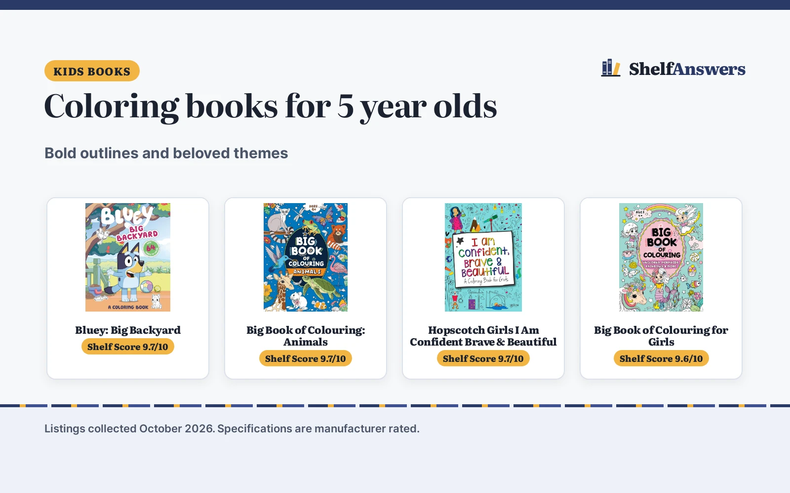Best Coloring Books for 5 Year Olds (2026): 5 Picks