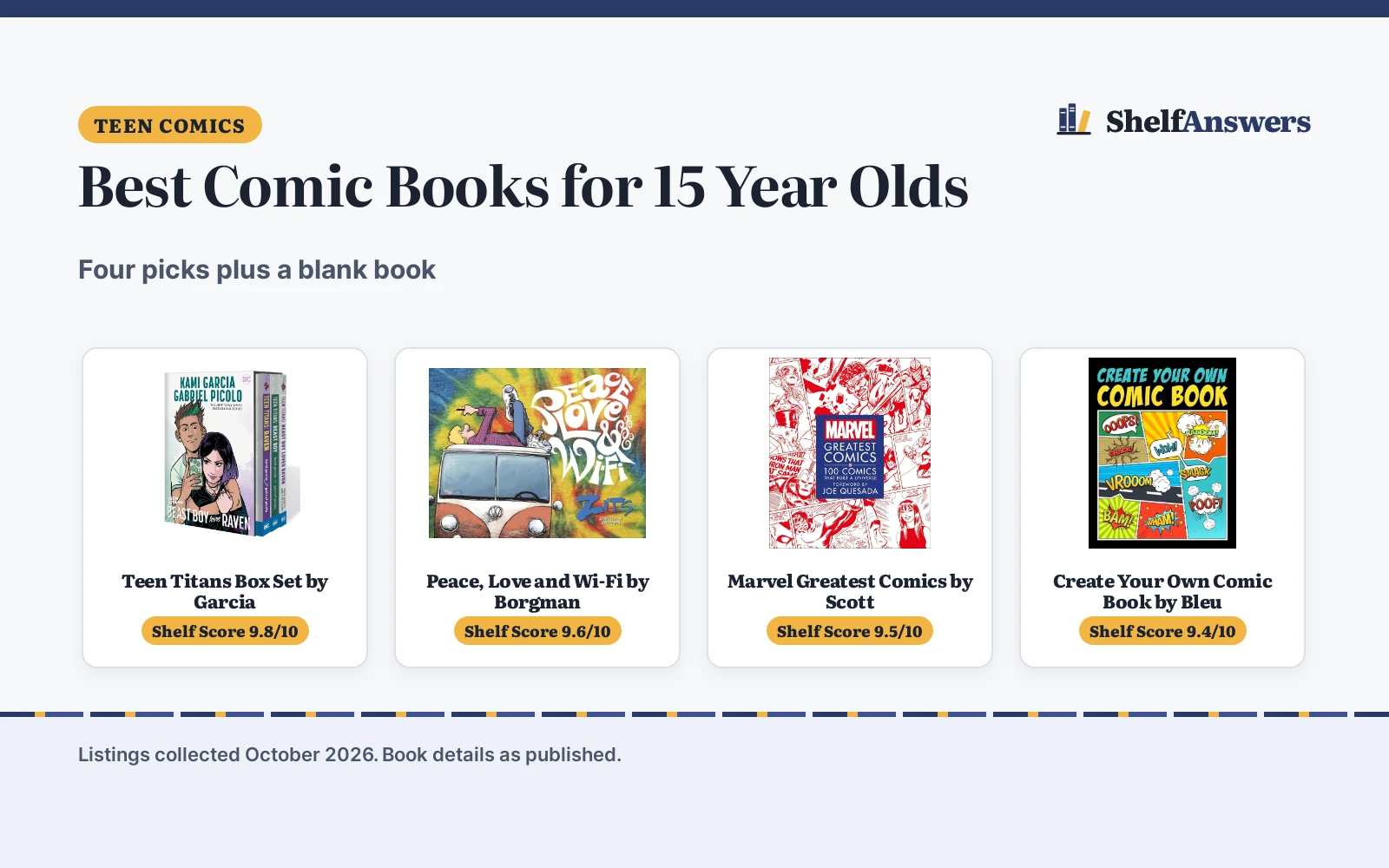 Best Comic Books for 15 Year Olds (2026): 5 Picks Compared